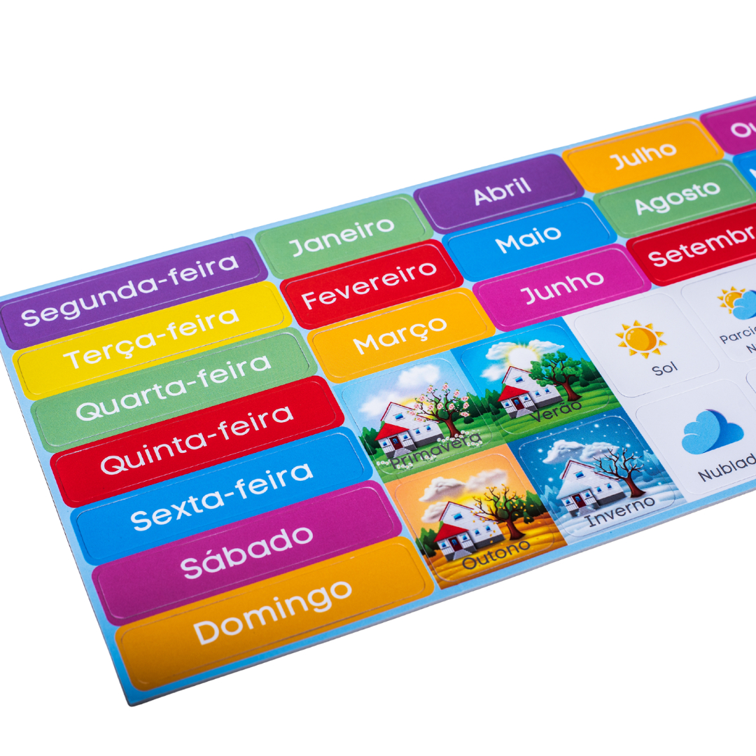 Peças do Calendário Magnético - Português